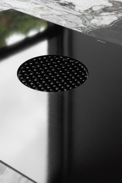 keuken, marmer, donkere eik fineer, schilderstechniek, bora kookplaat