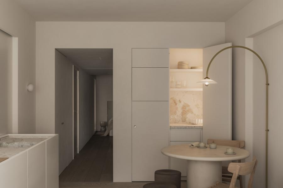 pivoterende deur, ontbijtnis, appartement