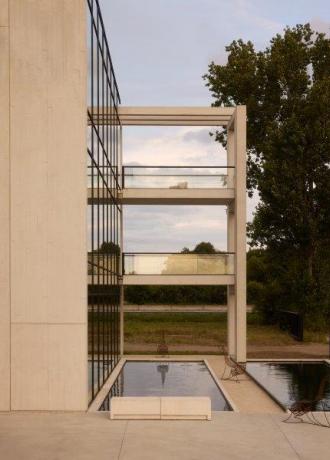 architectuur, kantoorgebouw, beton